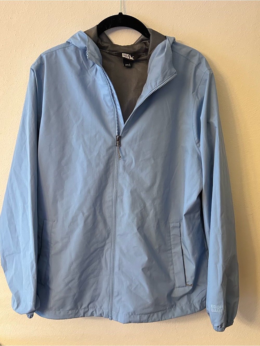 Eddie Bauer Sky Blue Hooded Raincoat